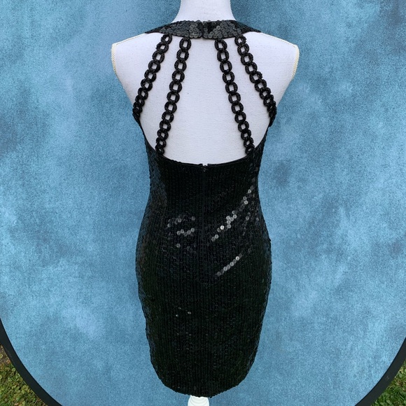 Black Sequin cocktail dress Niteline by Della Roufogali size 6 - Picture 4 of 13